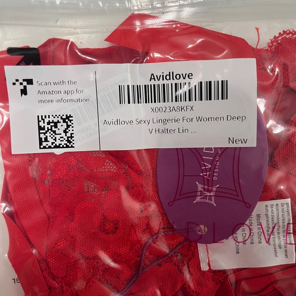 NEW! Avidlove Red Floral Lace Teddy Lingerie Small NWT - Picture 6 of 6